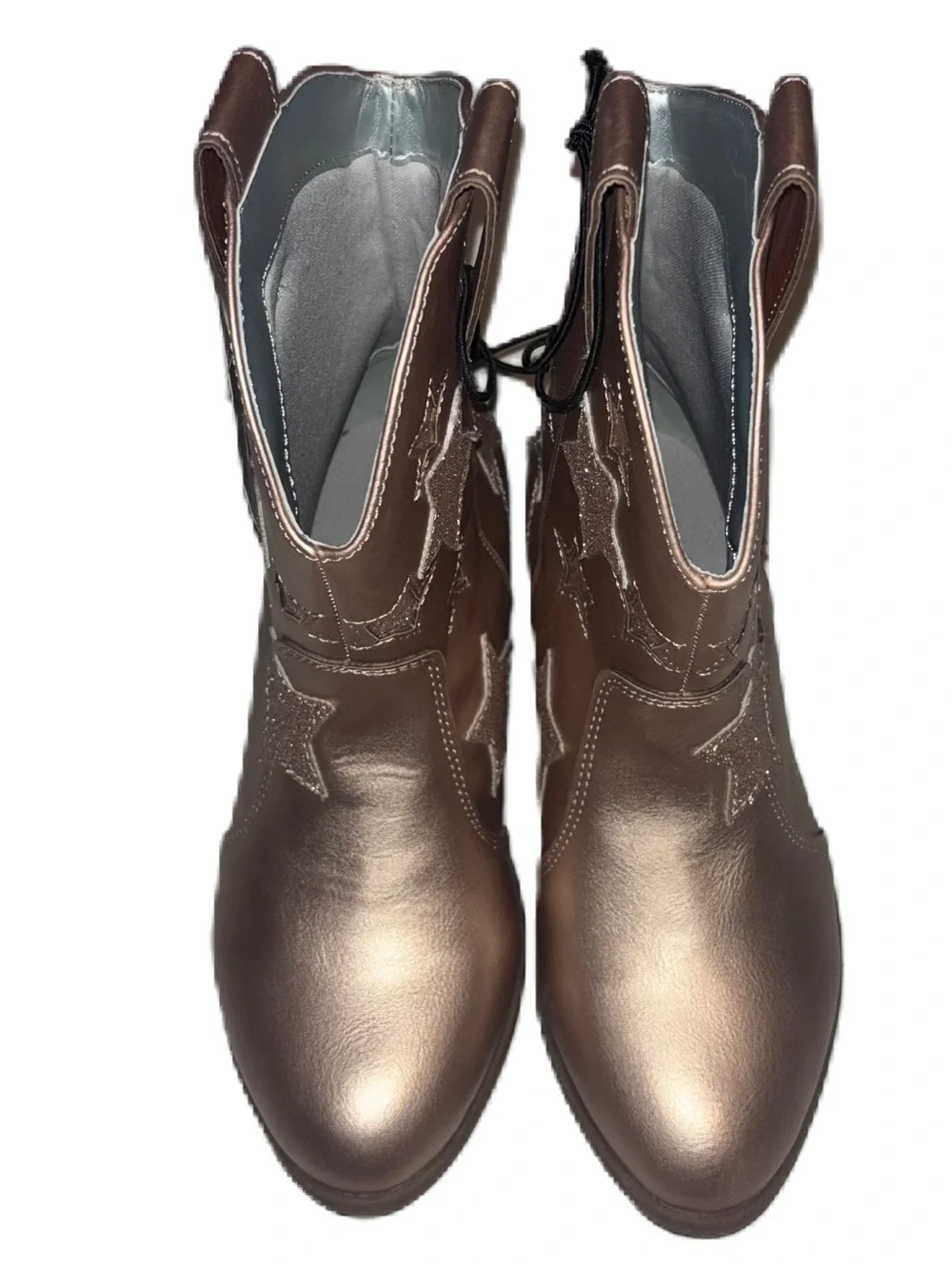 Thereabouts Girls Metallic Sienna Rose Gold Stars Western Cowgirl Ankle Boots 2